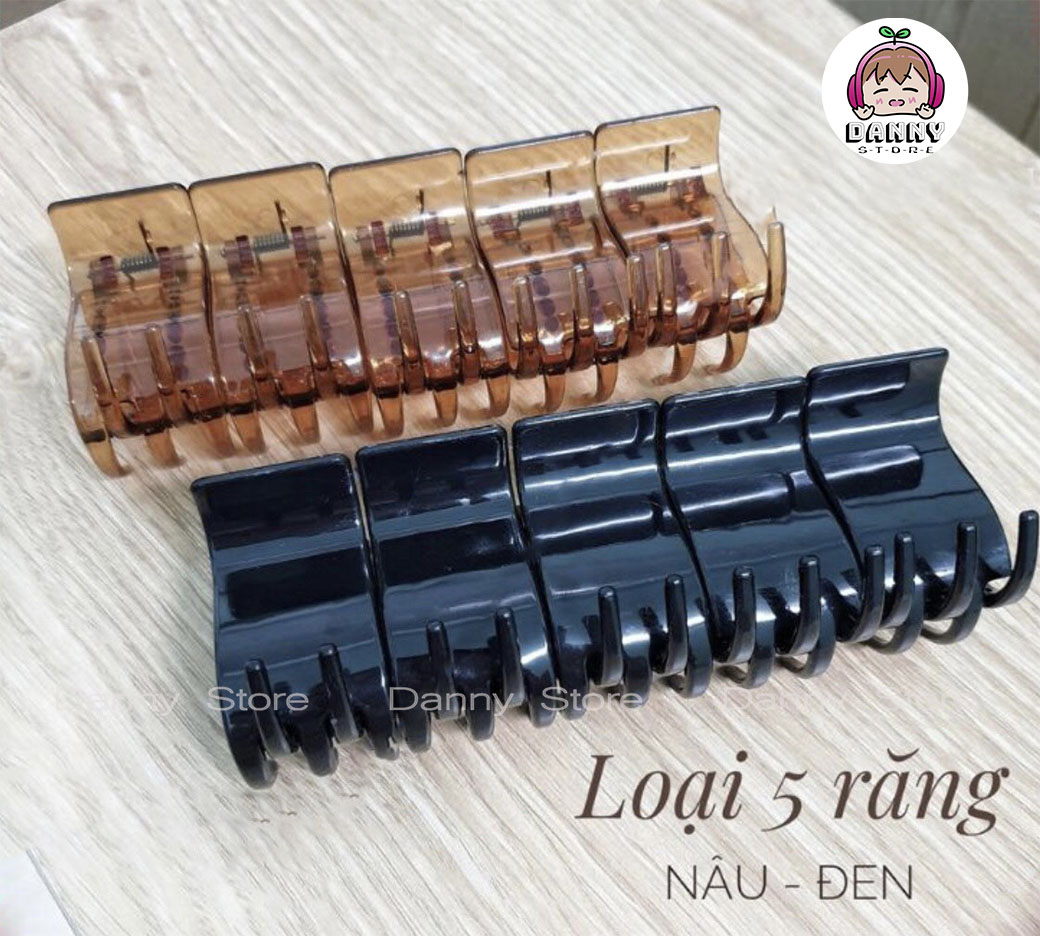 Kẹp càng cua 5 Răng, Kẹp tóc càng cua 2 màu đen nâu cho nữ hàng loại 1