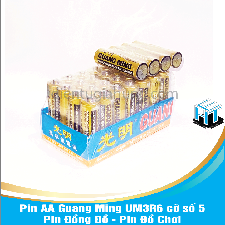 Vỉ 4 viên pin aa guang ming um3r6 cỡ số 5dùng cho đồng đồ , đồ chơi