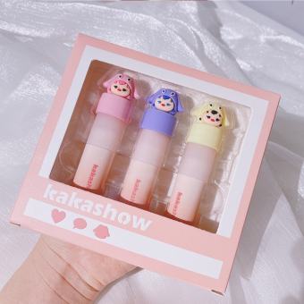 HOT TAOBAO Bộ Son Kem Nhung Lì 3 Cây Hoạt Hình Siêu Hot KAKASHOW