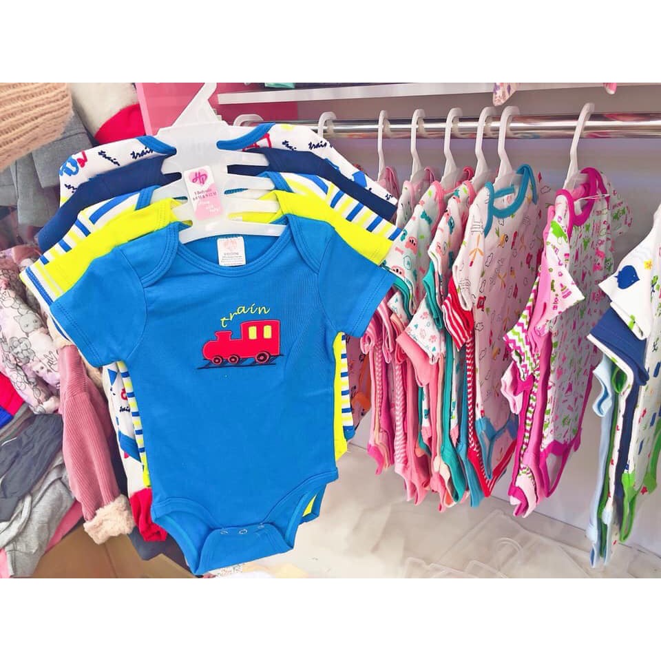 Set 5 body cộc tay beliti cho bé trai kèm móc bodysuit cho bé