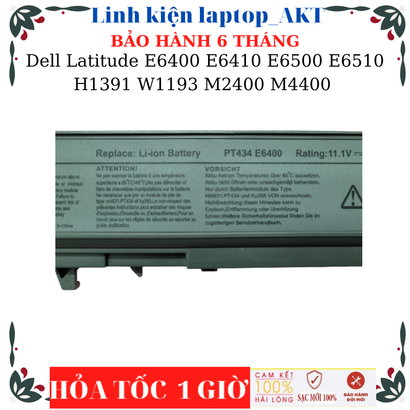 Pin laptop dell latitude e6400 e6410 e6500 e6510 h1391 w1193 rg049 ky266 m2400 m4400 m4500