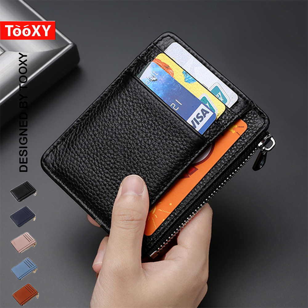 Ví da mini nam nữ cầm tay dáng đứng, Bóp da cao cấp đựng thẻ Card ATM, CMND, GPLX Nhỏ Gọn VD05