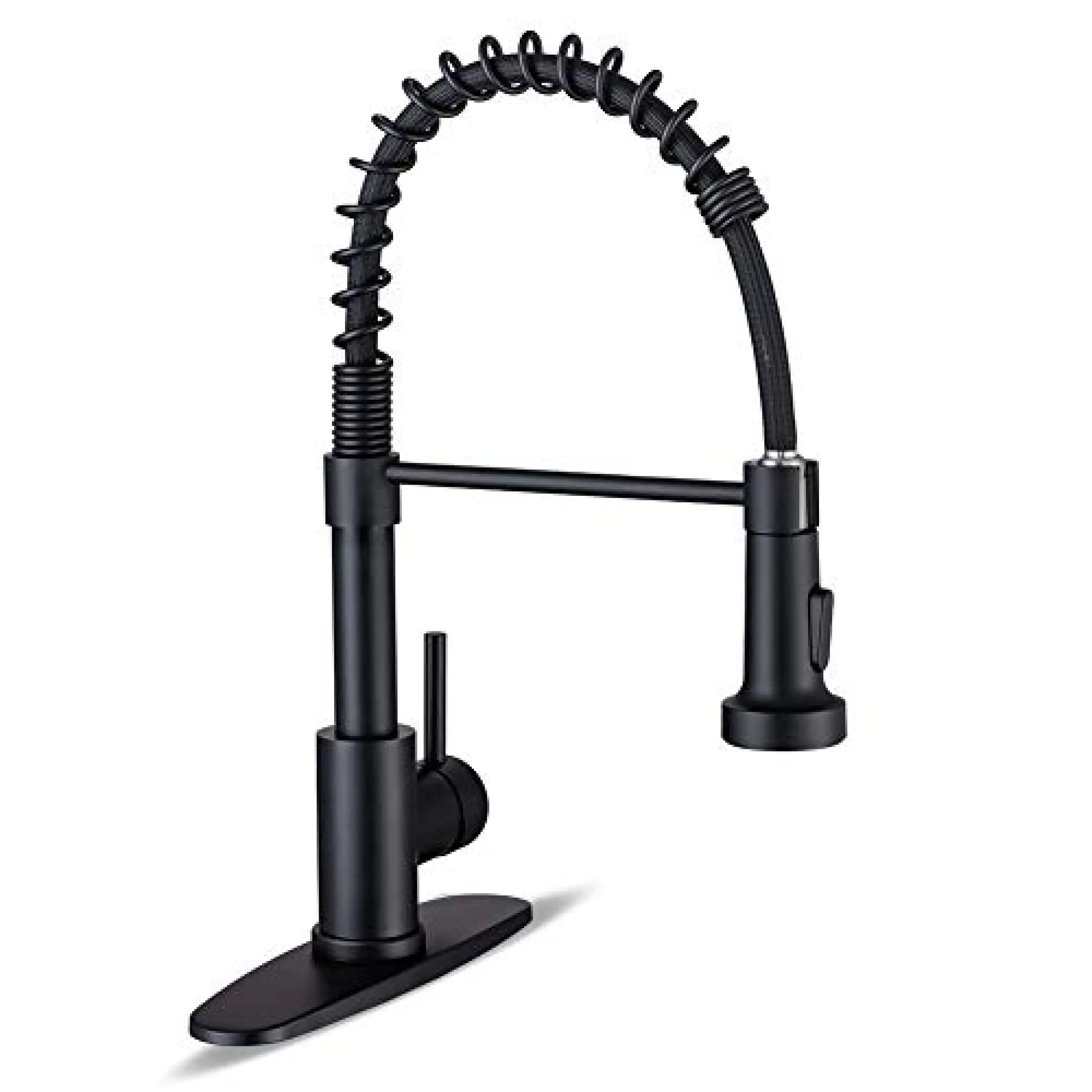 Kitchen Faucet Kitchen Faucets With Pull Down Sprayer Wewe Sus304 Stainless Steel Matte Black Industrial Single Handle One Hole Or 3 Hole Faucet For Farmhouse Camper Laundry Utility Rv Wet Bar Sinks