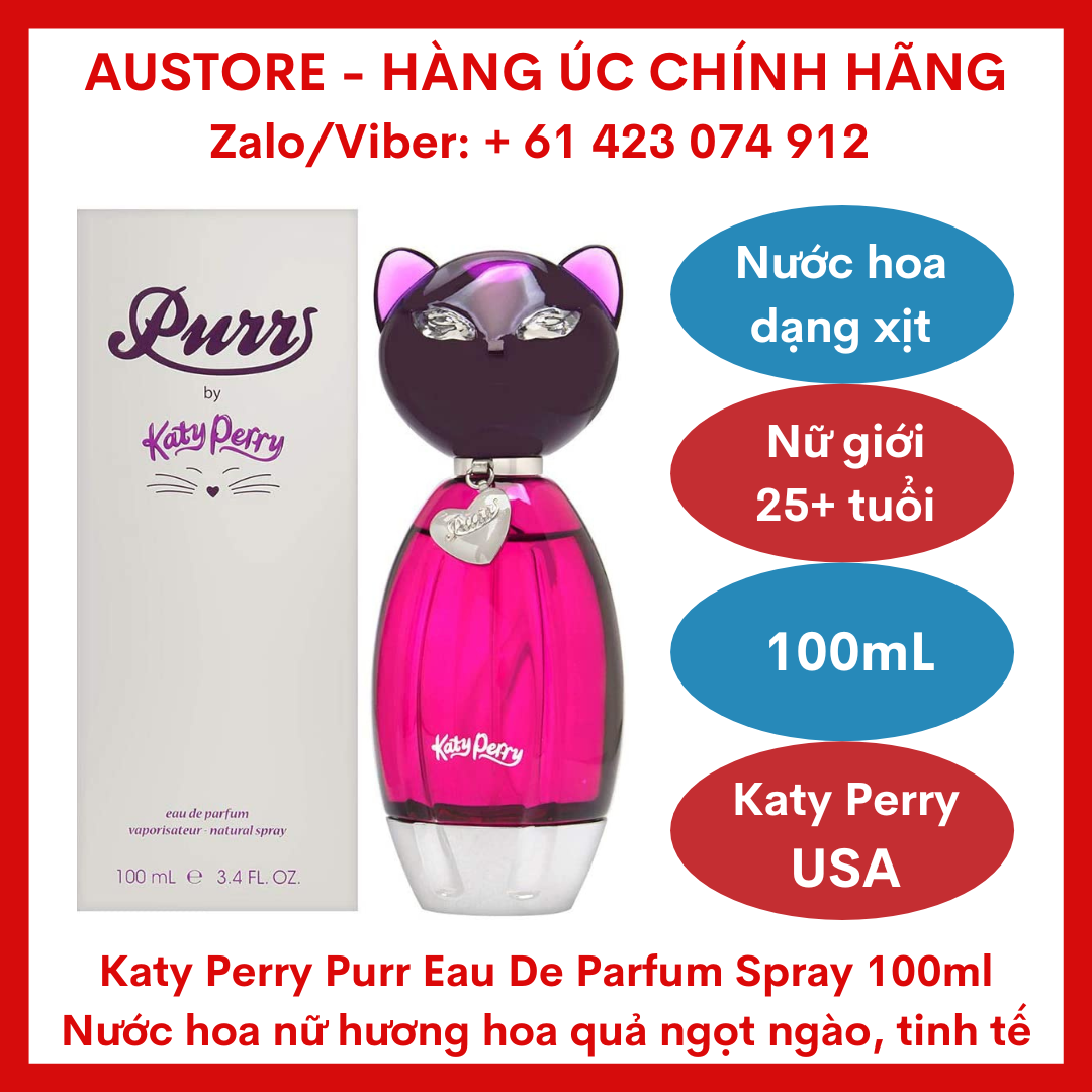 [Bill Úc, 100 mL] Nước hoa nữ Katy Perry Purr Eau De Parfum 100ml (USA) xách tay Úc