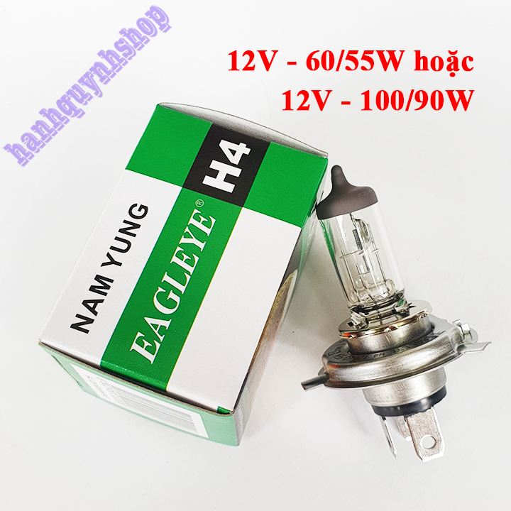 Bóng đèn pha cos ô tô h4 12v 100/90w hoặc 60/55w loại 1 sợi tóc halogen nam yung