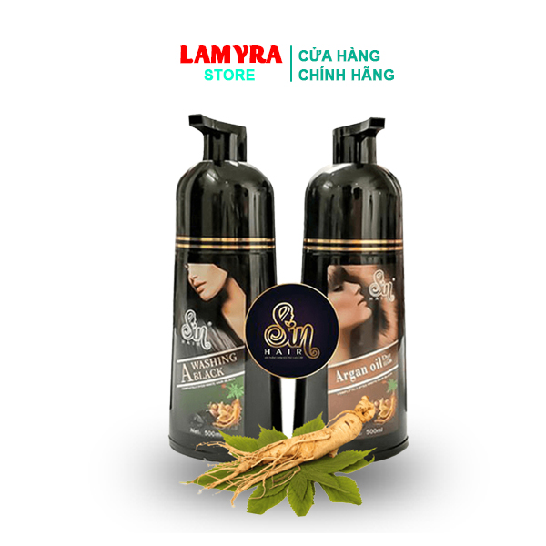 SIN HAIR - Dầu gội phủ bạc SIN HAIR 500ml chính hãng Nhật Bản - Dầu gội nhuộm tóc thảo dược chính hãng Lamyra