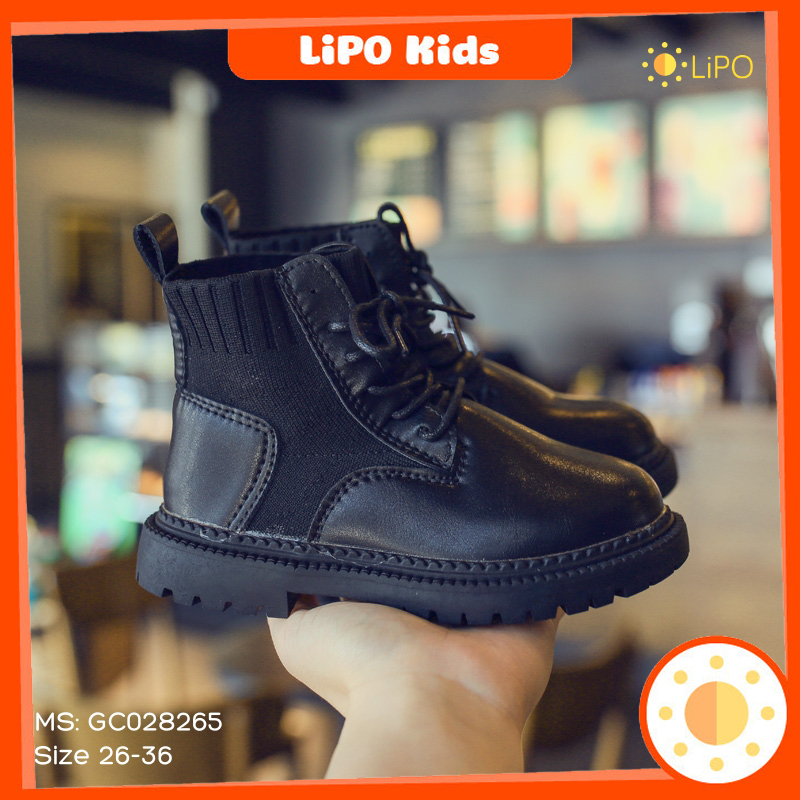 Bốt cho bé cổ ngắn gái Giày boot cho bé cổ chun sành điệu size 26-36 Giầy bốt trẻ em đẹp GC028