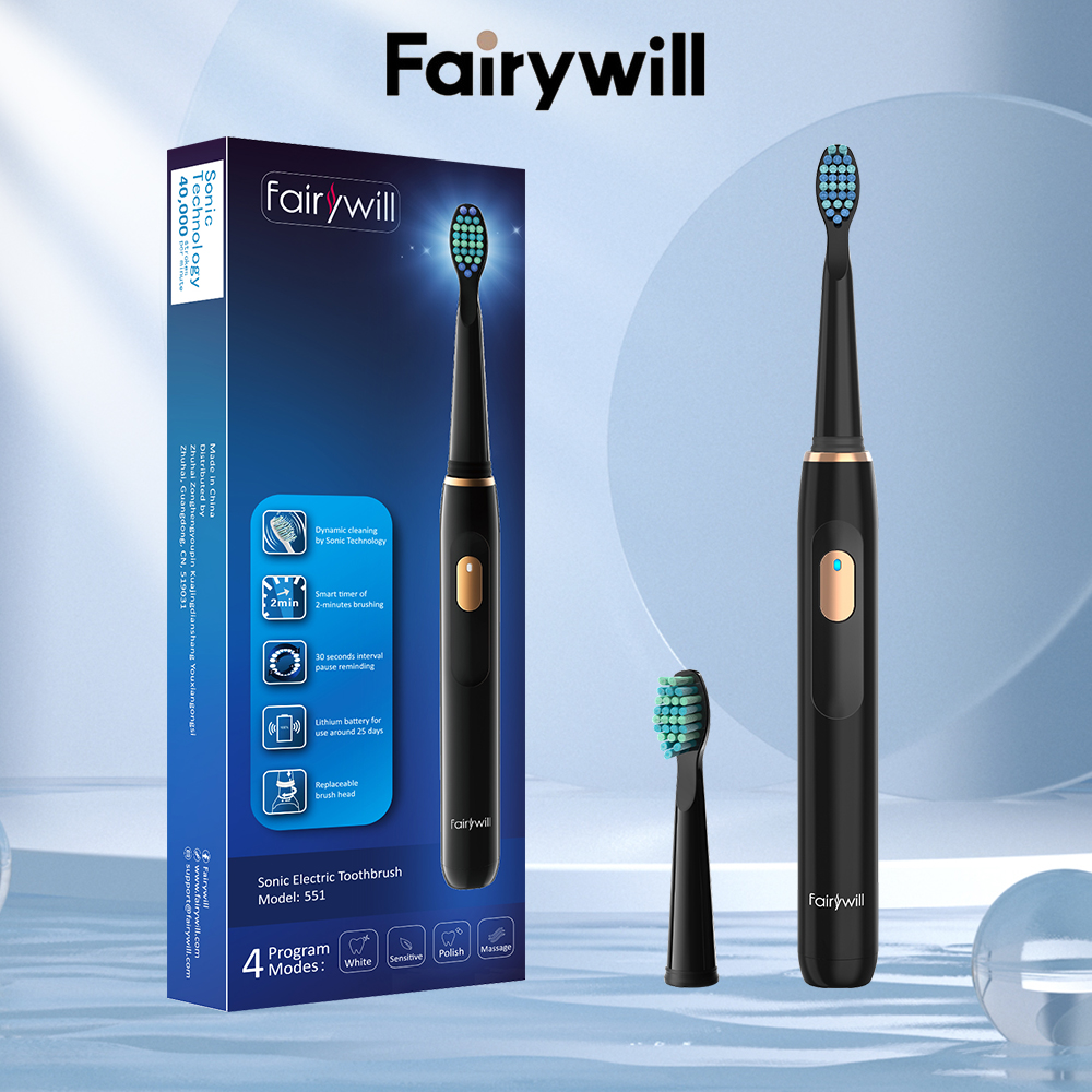 โปรโมชั่น Flash Sale : Fairywill 551 แปรงสีฟันไฟฟ้า ผู้ใหญ่  เด็ก 2 หัวแปรง