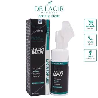 Sữa Rửa Mặt Nam Lacir For Men Thương Hiệu Dr.Lacir Có Đầu Cọ Sillicon Sạch Gấp 10 lần 150ml DR03