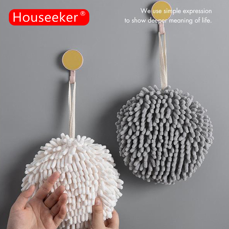 Houseeker khăn lau tay bằng sợi chenille khăn lau nhà tắm nhà bếp khăn treo bóng khăn sợi nhỏ thấm hút mềm nhanh khô