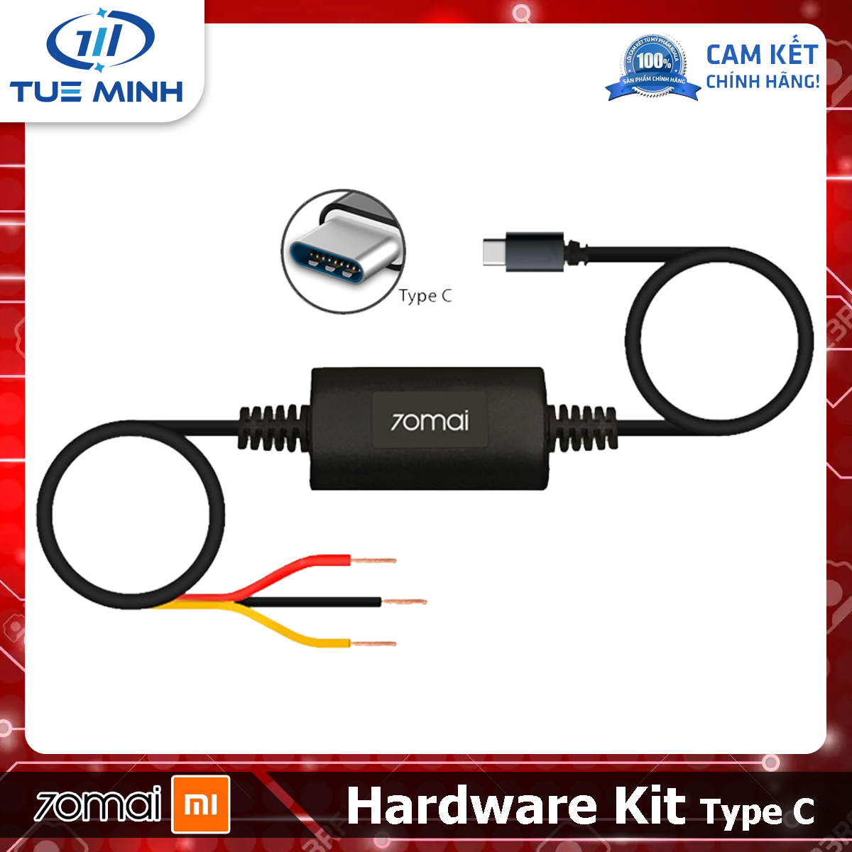 Bộ dây nguồn 70mai Hardware Kit USB Type C dùng cho Cam hành trình 70mai M500