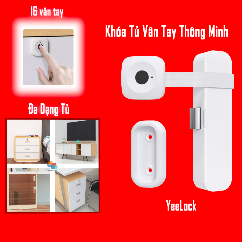 Khóa Tủ Vân Tay Thông Minh Xiaomi Yeelock ZNGS06YSB lắp đặt dễ dàng, thiết lập lên đến 16 vân tay, không cần chìa khóa, tốc độ xử lý 0.5 giây, phù hợp với đa dạng tủ, hàng chính hãng