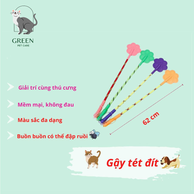 Gậy tét đít chó/mèo BO - Dài/Ngắn đủ loại - Màu ngẫu nhiên