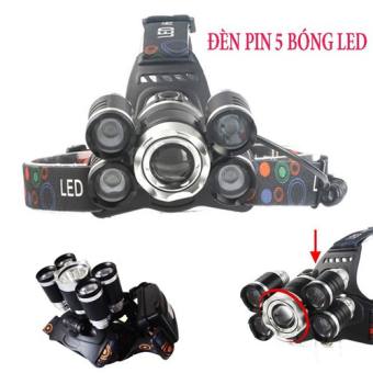 Đèn pin đội đầu 5 bóng led siêu sáng-siêu tiết kiệm điện