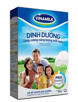 Sữa Bột Nguyên Kem Có Đường Vinamilk Dinh Dưỡng - Hộp Giấy 400g.