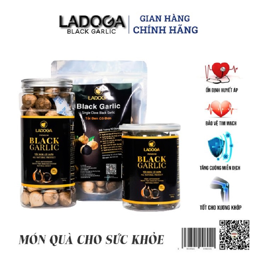 [Set Quà Biếu Tặng] Tỏi đen cô đơn LADOGA hàng cao cấp lên men 90 ngày công nghệ Nhật Bản kèm túi đựng.