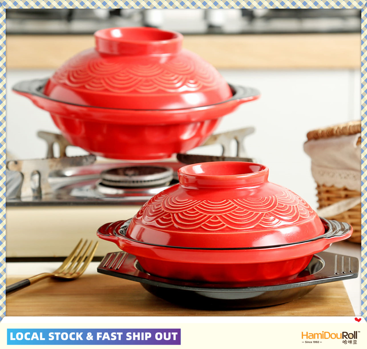 Gambar HamiDouRoll JGP Japanese Style Casserole Stew Pot Ceramic Pot For Claypot Rice Wine Chicken Suitable For Gas Ceramic Stove ?????????????????????????????