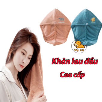 Khăn ủ tóc trùm đầu nhanh khô sấy tóc thần tốc 2 lớp dày dặn 25x65cm GD178 GD179