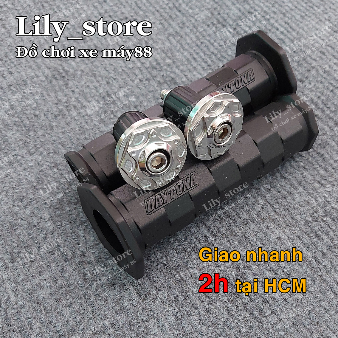Bao Tay Daytona gù salaya inox 304 mẫu bông gắn mọi xe máy