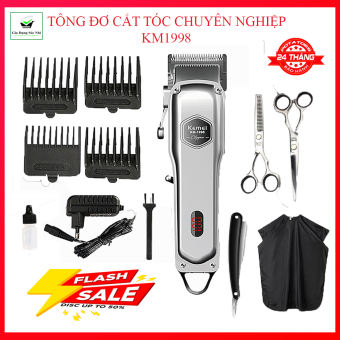 Tăng Đơ Kemei 1998, Tông Đơ Cắt Tóc Chuyên Nghiệp Cao Cấp Không Dây, Pin Siêu Trâu, Lưỡi Cắt Siêu Bền Sắc Bén (bảo hành 24 tháng)