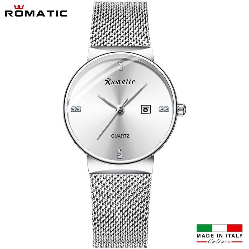 ĐỒNG HỒ NỮ ROMATIC ITALIA - DÂY TITANIUM SANG TRỌNG + TẶNG HỘP & PIN
