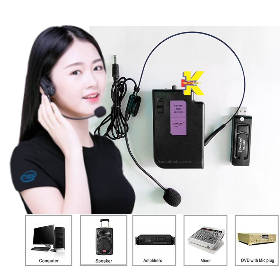 Mic không dây DAILE V11 Nhỏ gọn phù hợp cho các loa trợ giảng , loa kẹo kéo có hỗ trợ mic