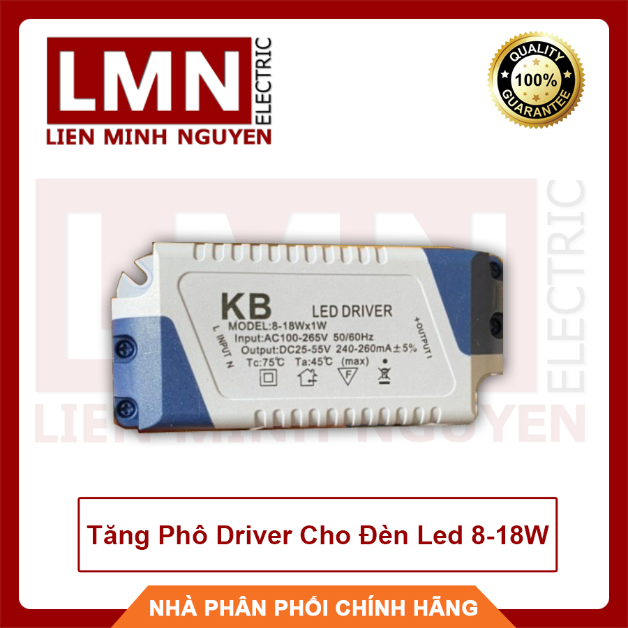 Tăng Phô Driver Cho Đèn Led 8-18W, Hàng Chất Lượng - BH 12 Tháng