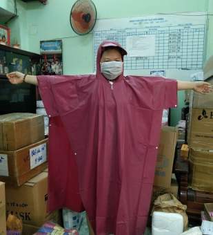 Áo Mưa nhựa dài 1m2 Áo Mưa Cánh Dơi Người Lớn- Nhựa PVC -TO -DÀY (KHÔNG IN CHỮ VÀ LOGO)