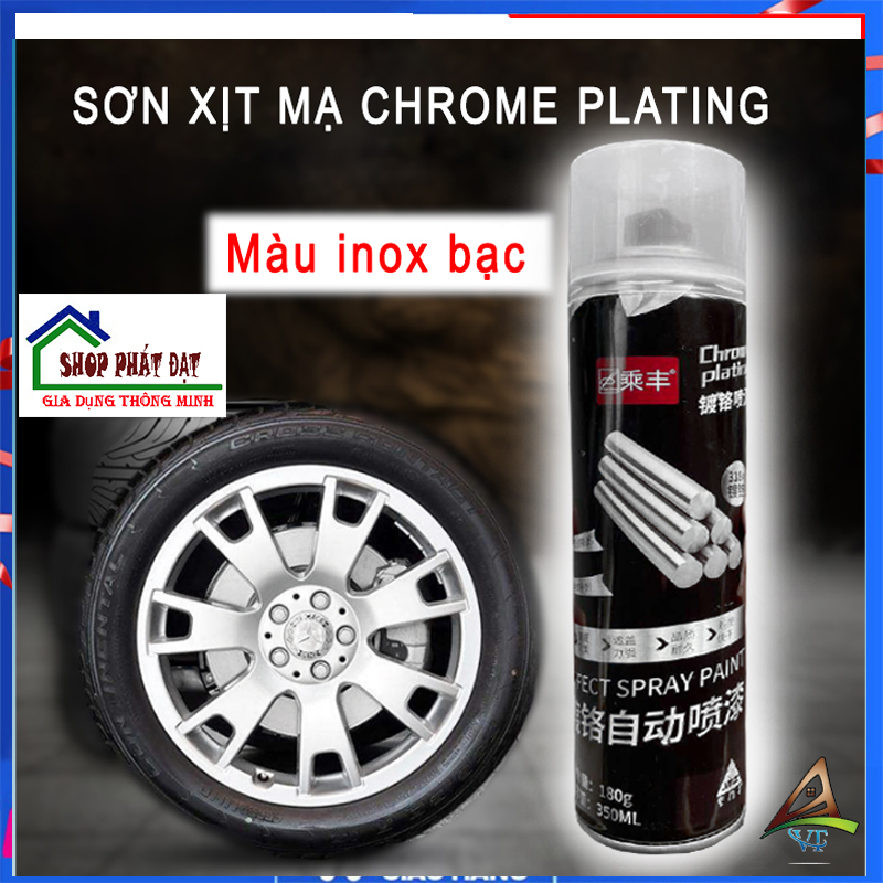 sơn mạ crom inox,Sơn xịt Chrome màu INOX, sơn bóng màu inox chống gỉ sét, bảo vệ bề mặt.