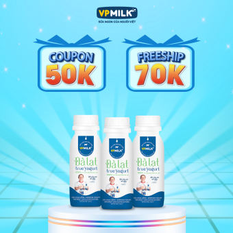 Sữa Chua Uống VPMilk Đà Lạt True Yogurt chai 200ml