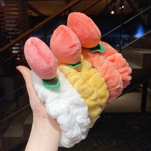 Băng đô cài tóc rửa mặt quả đào siêu cute