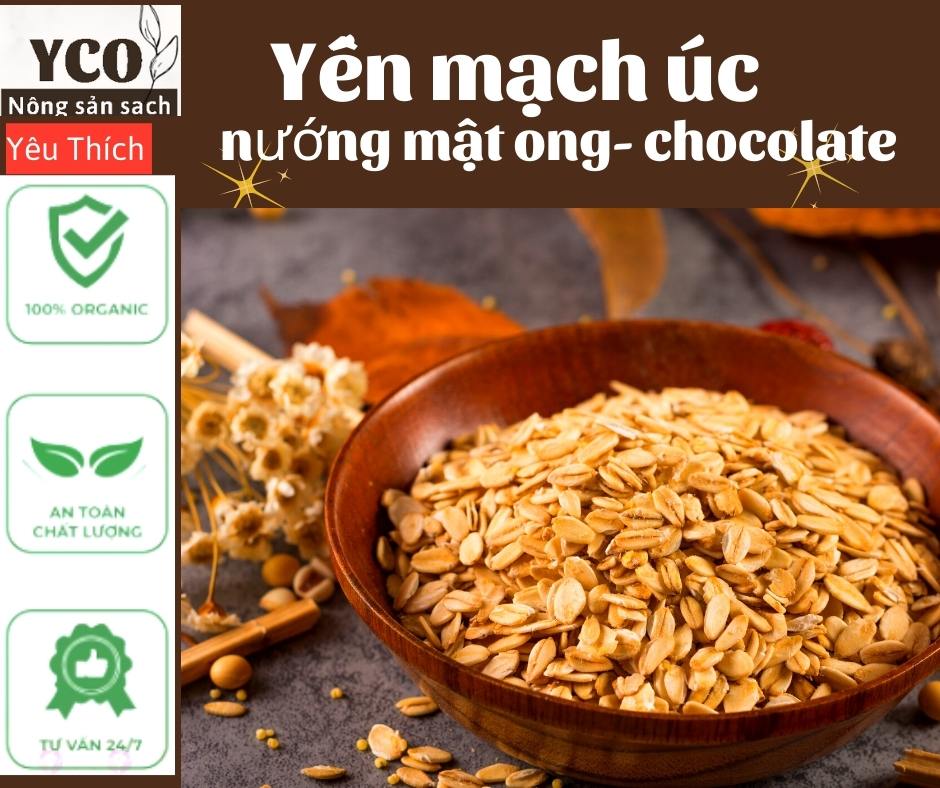 500g Yến mạch nướng mật ong - chocolate ăn kiêng giảm cân không đường; ngũ cốc giảm cân; yen mach