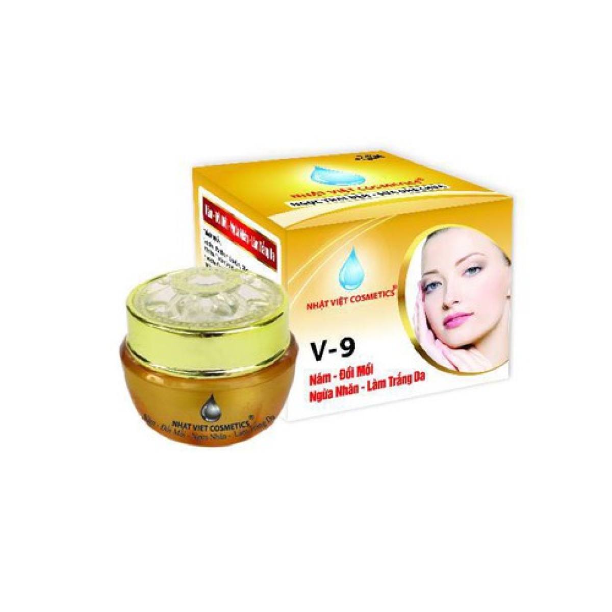 [HCM]Kem Nhật Việt V9 Chống Nhăn Nám Làm Trắng Đồi Mồi Ngọc Trai Đen Sữa Ong Chúa (16g)