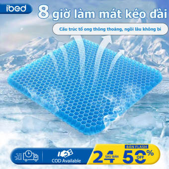 Ibed Đệm lót mông 3D Silicon lưới tổ ong cao cấp thoáng khi êm mông chống đau mỏi lưng Cho Người Ngồi Lâu Lót Mông Chống Mỏi