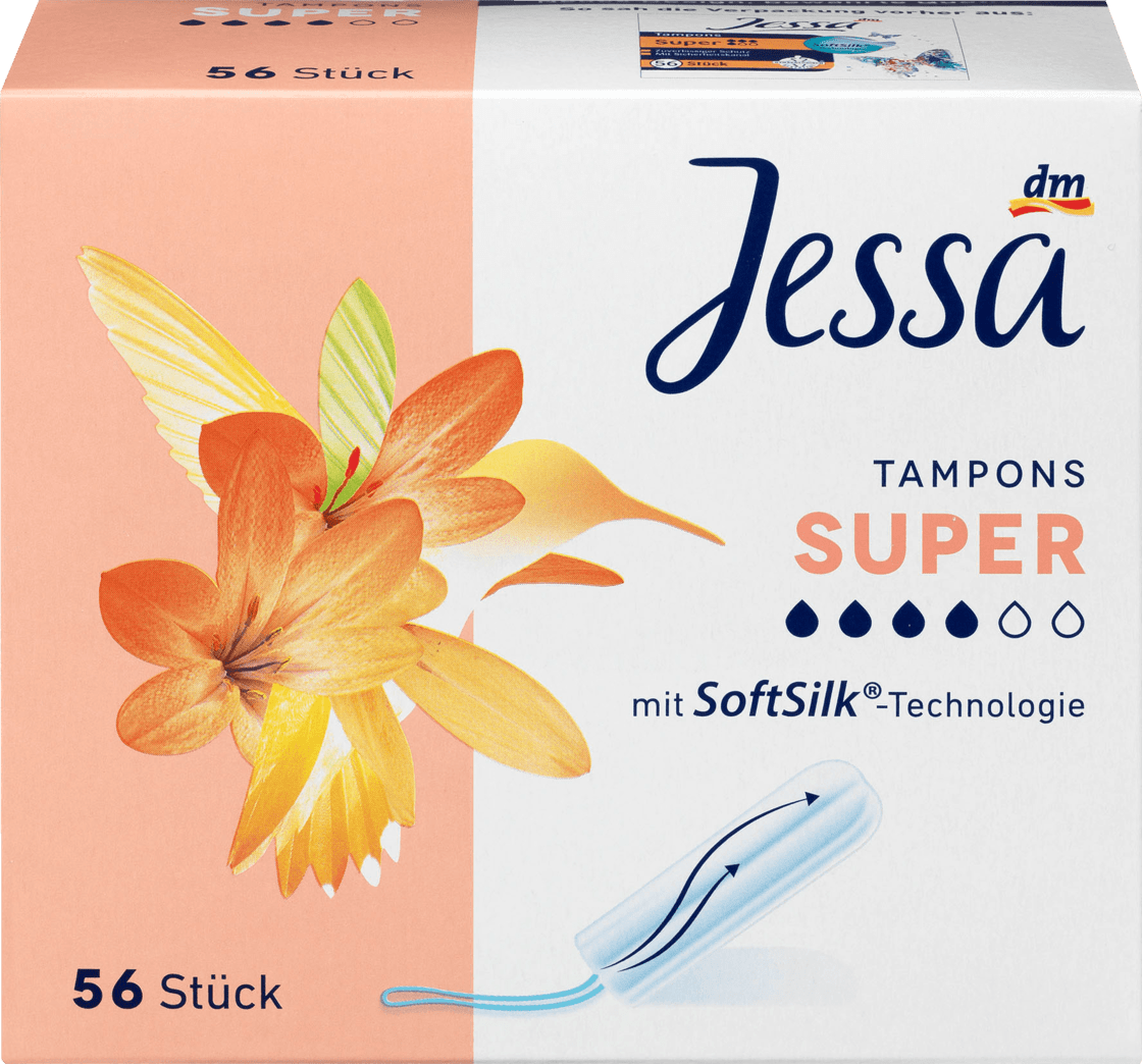 Băng vệ sinh Tampons Jessa super 4 giọt hộp 56 chiếc ( băng vệ sinh dạng nút nội địa Đức )