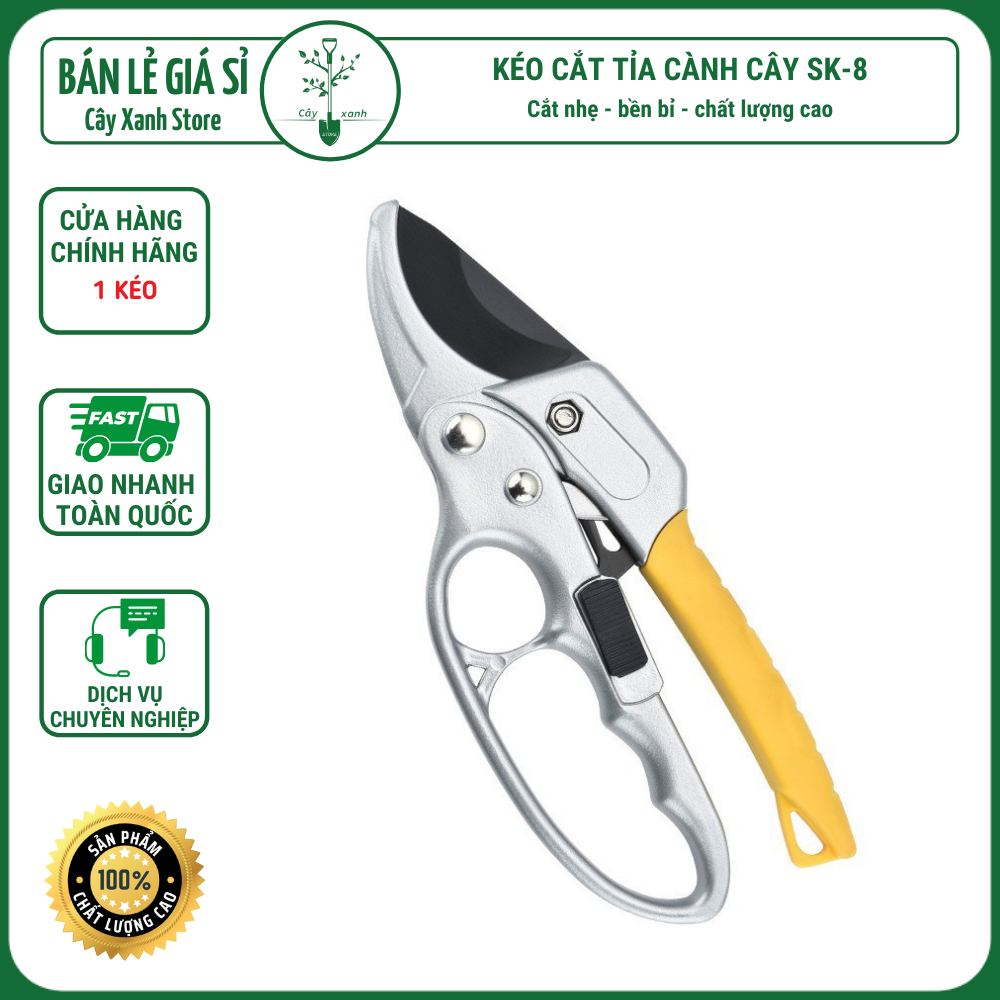 Kéo cắt tỉa cành cây, kìm tỉa cây cao cấp hss, kéo cộng lực cắt cành sk-8 nhập khẩu, kéo cắt tỉa bonsai cao cấp