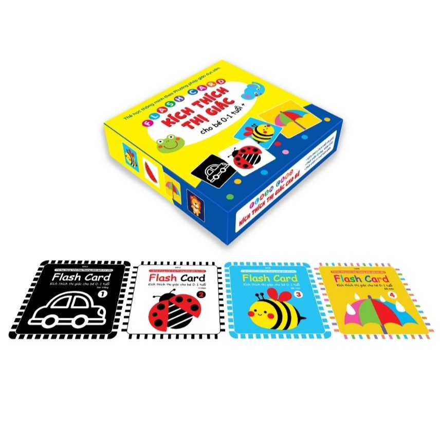 Bộ thẻ flash card kích thích thị giác cho bé 0-1 tuổi +