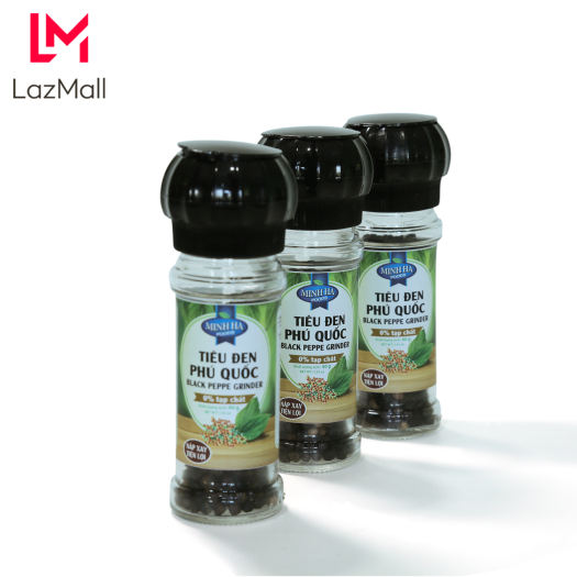 Tiêu đen hạt Phú Quốc Minh Hà - Hũ tiêu nắp xay 40g