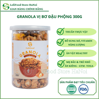 Ngũ cốc Granola LoliFood vị bơ đậu phộng Granola ăn kiêng, ăn vặt healthy, ăn vặt cho mẹ bầu, em bé - LoliFood Store HaNoi