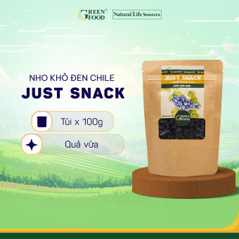 Nho khô đen Chile Just Snack Green Food kích cỡ medium (cỡ vừa) | Túi 100g