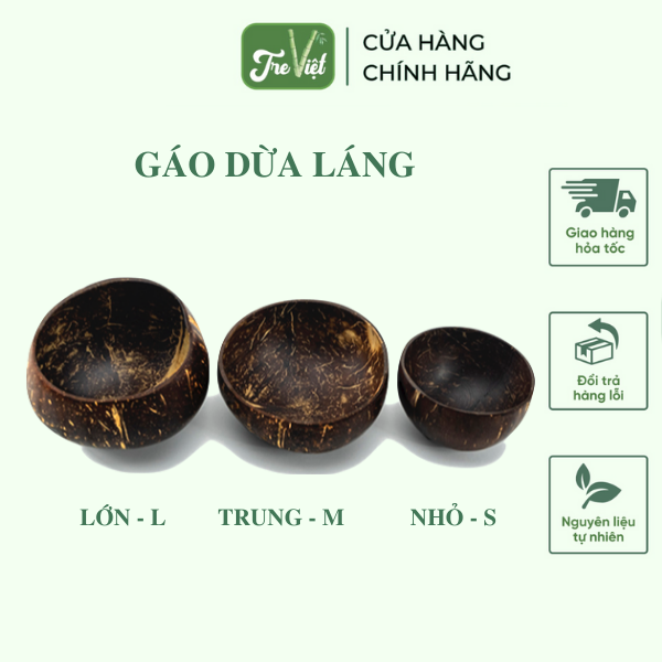 Chén gáo dừa - Bát gáo dừa đựng salad trang trí