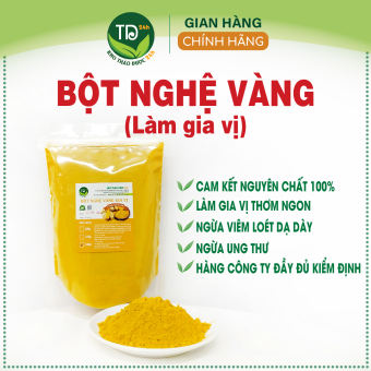 Bột nghệ vàng nguyên chất làm gia vị, tạo màu và mùi cho món ăn thơm ngon, 100% tự nhiên | Kho thảo dược 24h