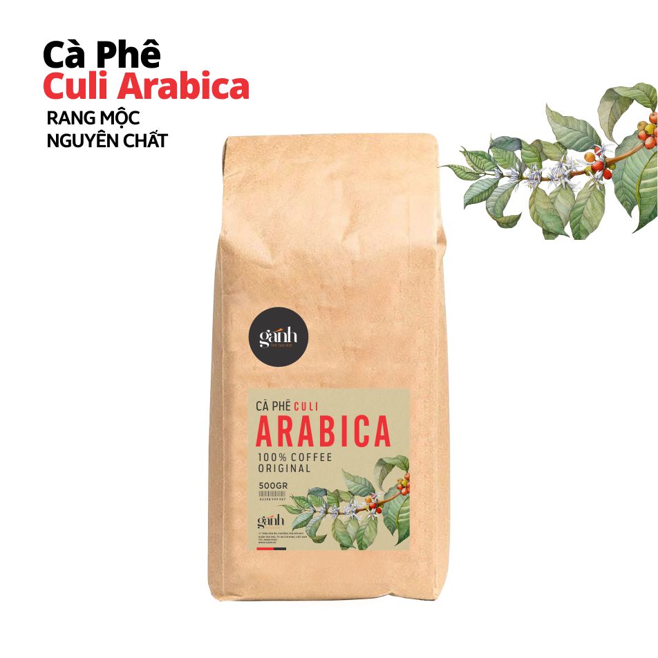 Cà phê nguyên chất rang mộc Xay Sẵn - Pha Phin và Pha Máy - Cafe Culi Arabica (500gr) Vị chua thanh tự nhiên gu Coffee Americano Cold Brew