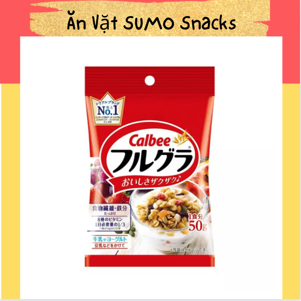 Ngũ Cốc Trái Cây Calbee Nhật Bản 50g-Ăn Vặt Sumo Snack