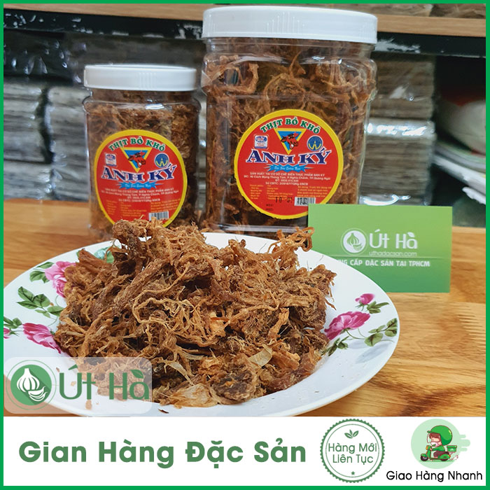 Khô bò quảng ngãi hủ 200gr/500gr bò khô miếng hoặc sợi thương hiệu anh ký loại ngon đặc biệt - út hà đặc sản