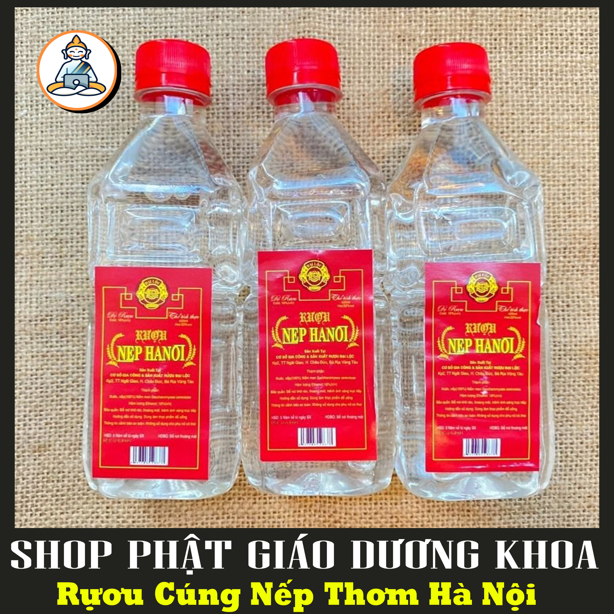 Rựu cúng nếp thơm hà nội chai 420ml - shop phật giáo dương khoa