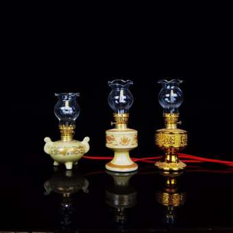 Đèn Dầu Kim Sa Sen , Đèn Dầu Trắng Rồng Men Sứ Cao Cấp - Phong Thủy Tài Lộc