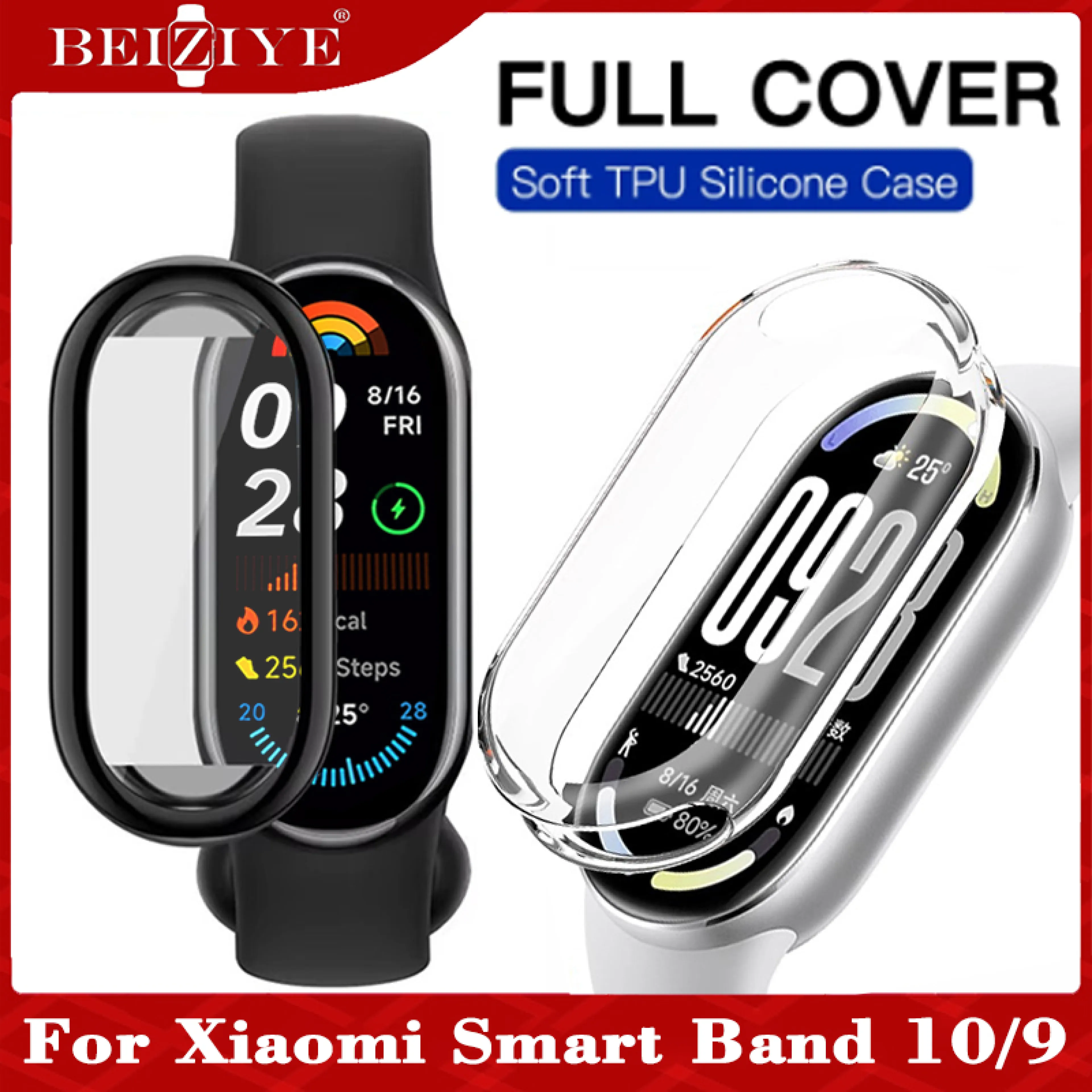 TPU Soft เคสชุบสำหรับ For Xiaomi Smart Band 10 เคส กันรอย ฟิล์มติดนาฬิกา Shell Bumper Plated เคสกันรอยหน้าปัดนาฬิกา For Xiaomi Mi Band 9 MiBand 10 NFC เคส