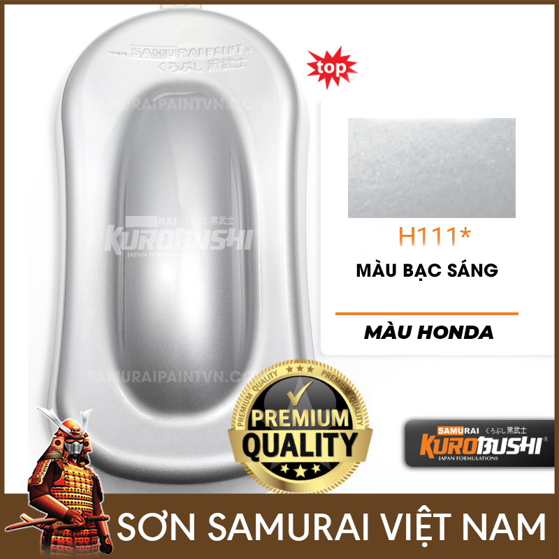 Sơn samurai - Combo sơn vỏ xe màu bạc H111