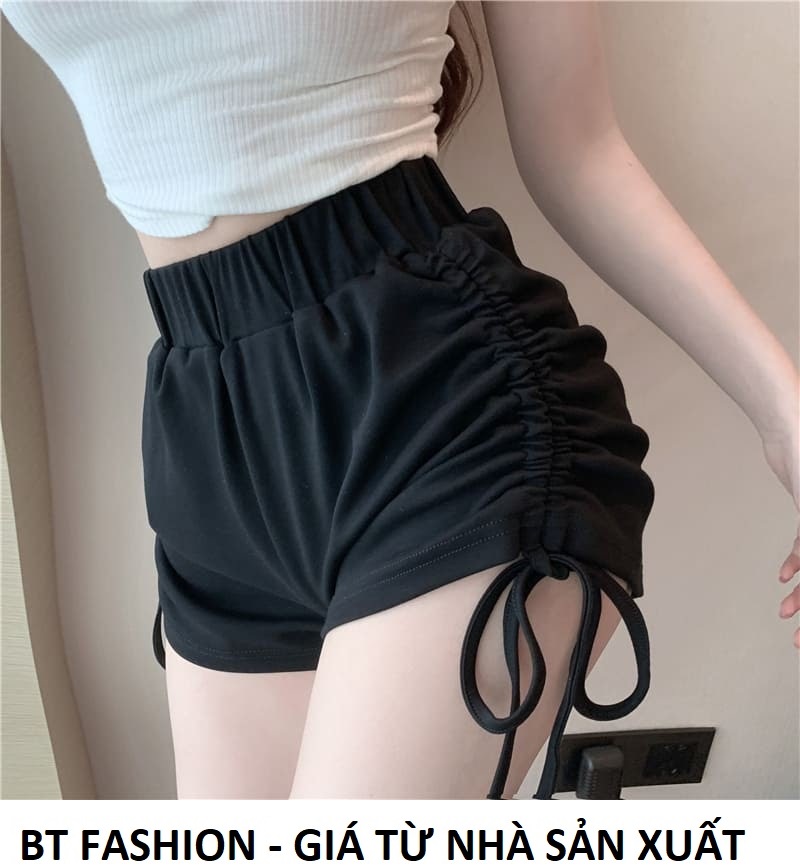 Quần sọt đùi thun ôm co dãn dây rút 2 bên hot - bt fashion